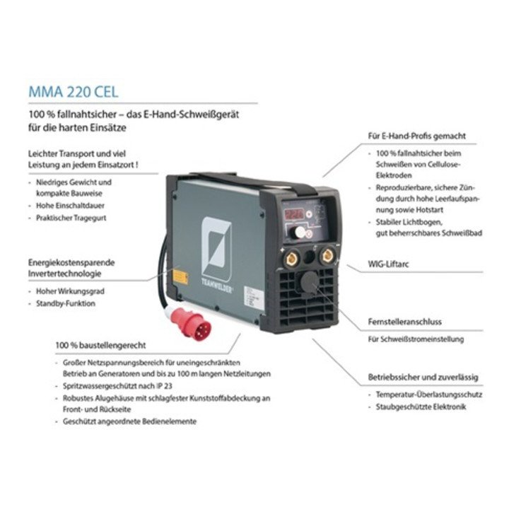 Poste à souder à l'arc avec électr. enr. MMA 220 cel Set avec accessoires 10 - 2