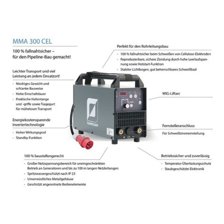 Poste à souder à l'arc avec électr. enr. MMA 300 cel Set avec accessoires 10 - 3
