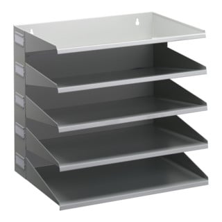 Poste de tri 5 comp. H330xl360xP250mm tôle en acier gris clair, RAL 7035 DURABLE