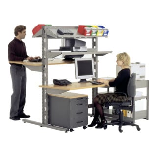 Postes informatiques et postes pupitre l 1306 x l 1700 x H 1785 aluminium gris Bito