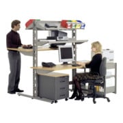 Postes informatiques et postes pupitre l 1306 x l 1700 x H 1785 aluminium gris Bito