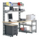 Postes informatiques l 1306 x l 920 x H 1785 aluminium gris Bito RAL 9007-1