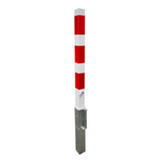 Poteau de signalisation 70x70 rouge/blanc rabattable 1300 mm