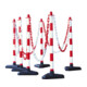 Potelets de balisage à chaîne avec pied triangulé rouge/blanc Moravia 10 m chaîne + 10 pièces d'assemblage + 6 crochets-1