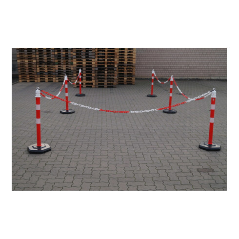Borne de blocage PP rouge/blanc Ø 63 mm à poser avec œillet