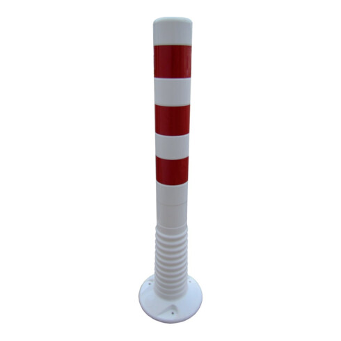 Potelets de blocage polyuréthane blanc/rouge D. 80 mm pour visser avec mat. de f
