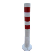 Potelets de blocage polyuréthane blanc/rouge D. 80 mm pour visser avec mat. de f