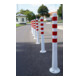 Potelets de blocage polyuréthane blanc/rouge D. 80 mm pour visser avec mat. de f-5