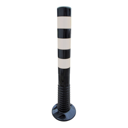 Potelets de blocage polyuréthane noir/jaune D. 80 mm pour visser avec mat. de fi