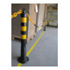 Potelets de blocage polyuréthane noir/jaune D. 80 mm pour visser avec mat. de fi-4