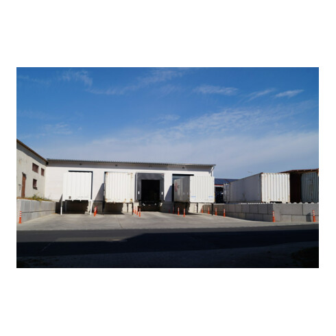 Borne de blocage polyuréthane orange/blanc Diamètre 80 mm avec support et matériel de fixation H.750 mm