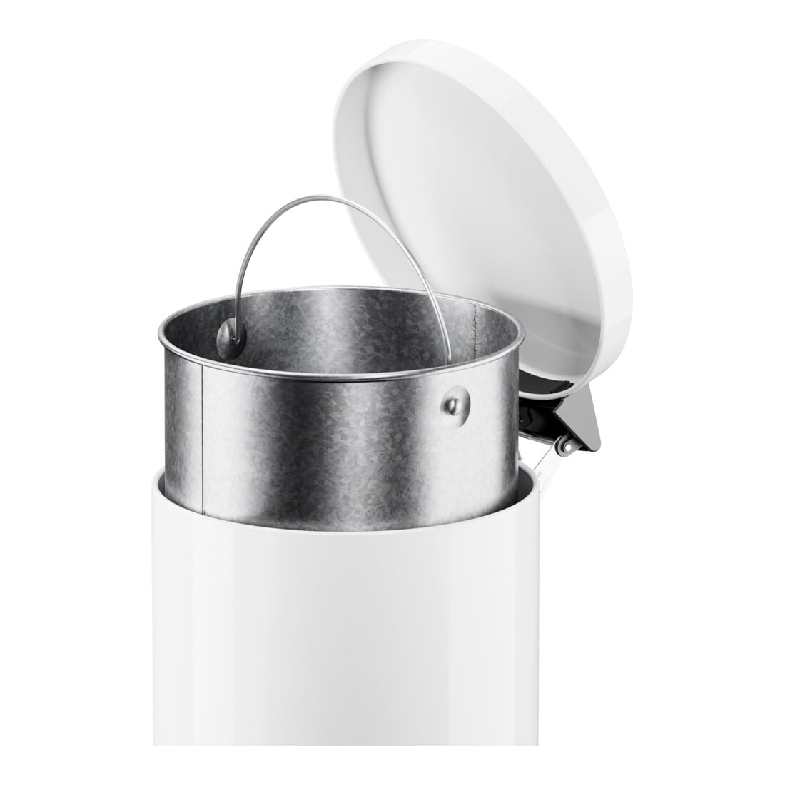Collecteur de déchets à pédale Hailo ProfiLine Solid 20 blanc