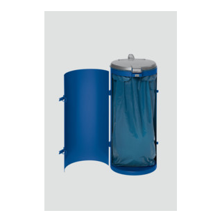 Poubelle compacte junior avec porte, bleu gentiane, couvercle en plastique bleu Var