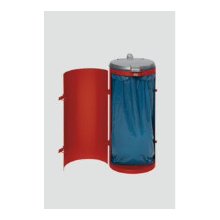 Poubelle compacte junior avec porte, rouge avec couvercle en plastique argent Var
