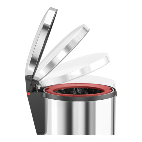 Hailo Pure S, Poubelle à pédale design, 3 ltr, inox