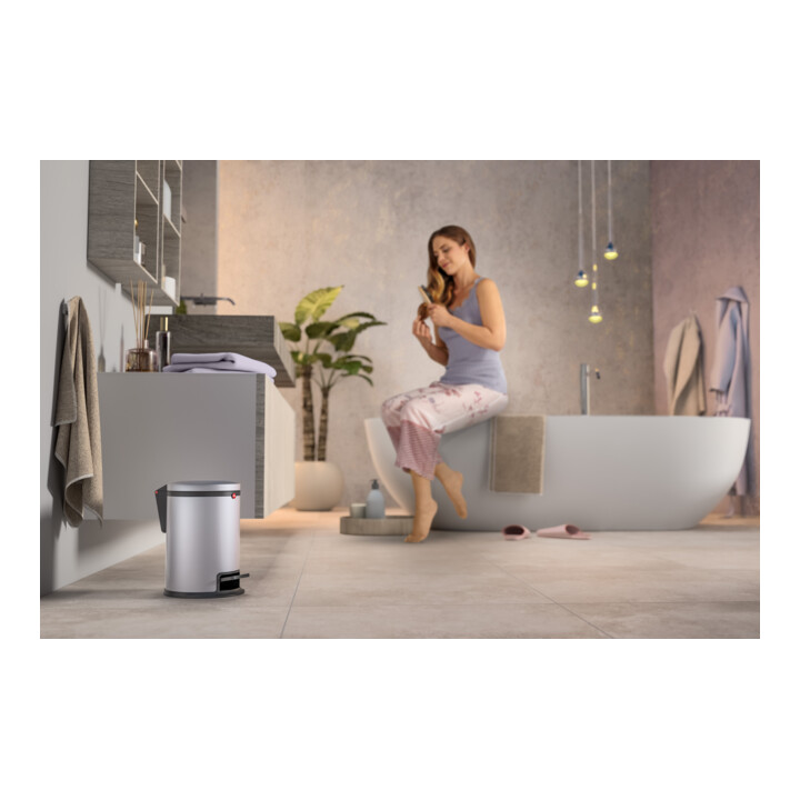 Hailo Pure S, Poubelle à pédale design, 3 ltr, noir