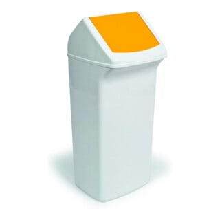 DURABIN Poubelle Flip 40 blanc jaune 40 l