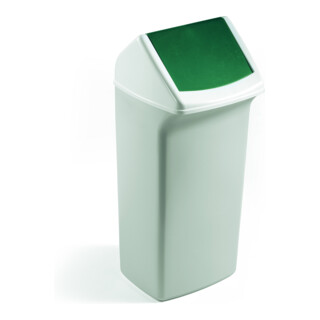 DURABIN Poubelle Flip 40 blanc vert