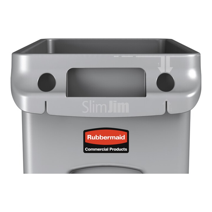 Poubelle de tri 60 l H635xl279xP558mm gris avec canaux d'aération