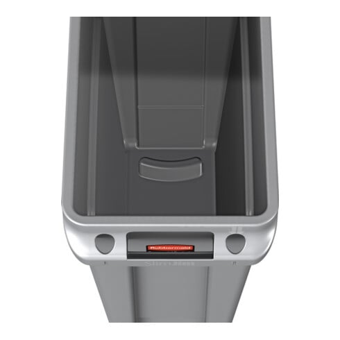 Poubelle de tri 60 l H635xl279xP558mm gris avec canaux d'aération