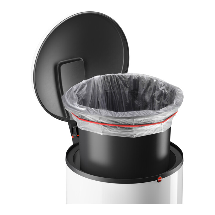 Hailo Harmony L, poubelle à pédale design, 20 litres, blanc