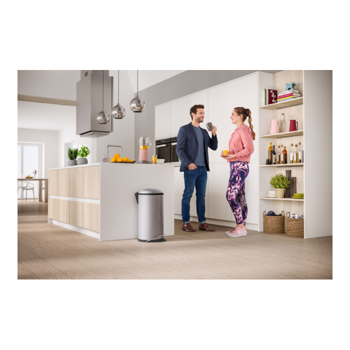 Hailo Harmony L, poubelle à pédale design, 20 litres, blanc