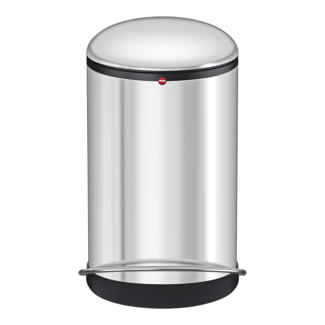 Hailo Harmony M, poubelle à pédale design, 12 litres, inox