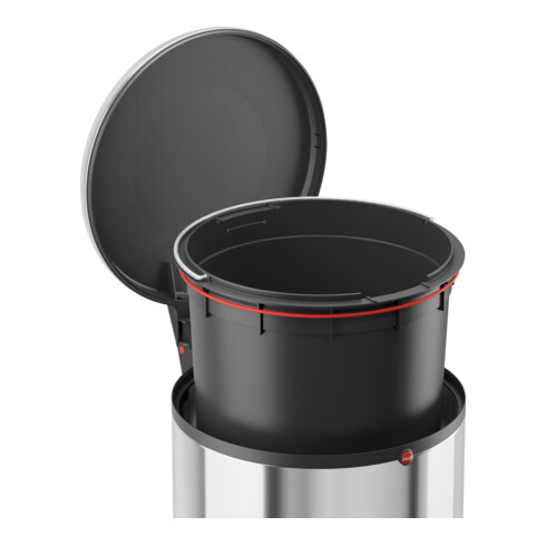 Hailo Harmony M, poubelle à pédale design, 12 litres, inox