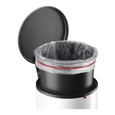 Hailo Harmony M, poubelle à pédale design, 12 litres, blanc