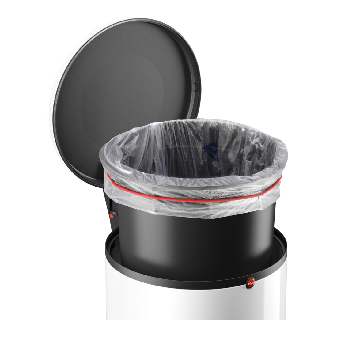 Hailo Harmony M, poubelle à pédale design, 12 litres, blanc