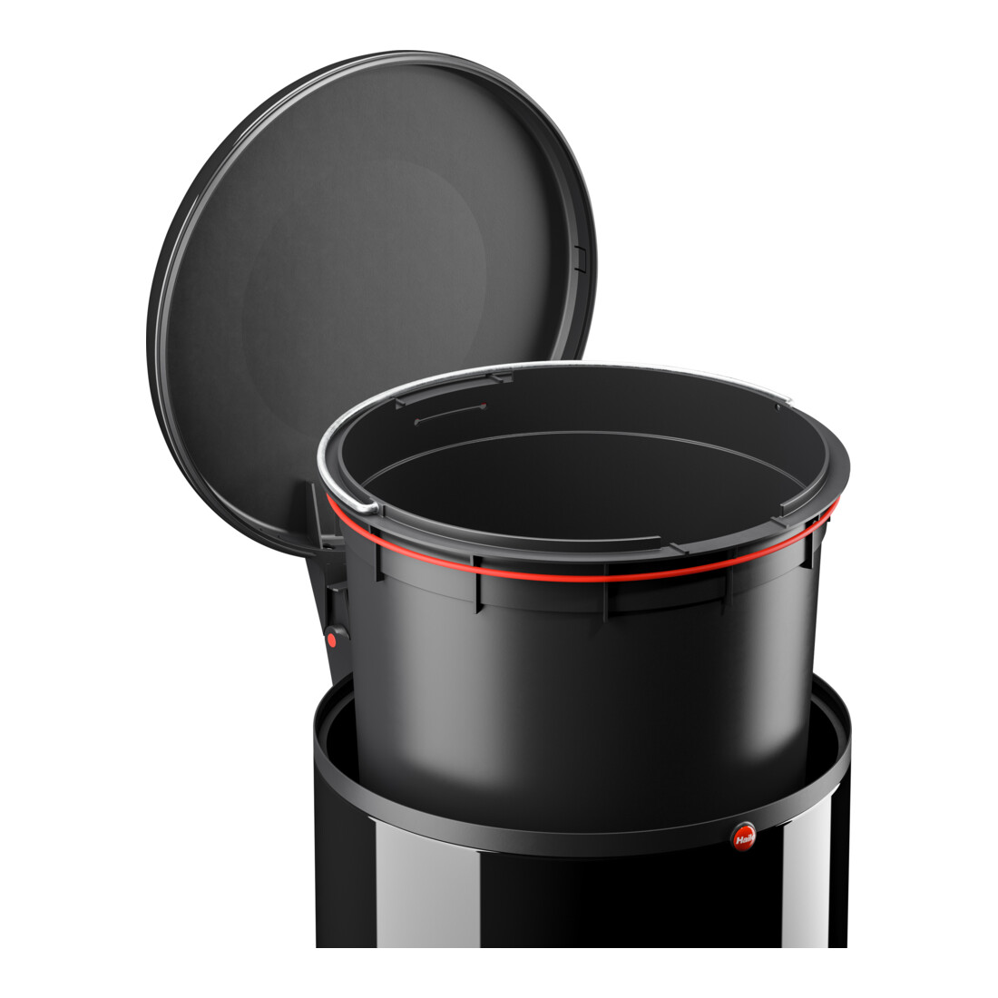 Hailo Harmony M, poubelle à pédale design, 12 litres, noir