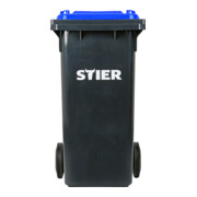 Poubelle grande capacité à 2 roues STIER, 120 l, gris/bleu, lxPxH 475x550x930 mm-2