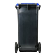 Poubelle grande capacité à 2 roues STIER, 120 l, gris/bleu, lxPxH 475x550x930 mm-4