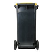 Poubelle grande capacité à 2 roues STIER, 120 l, gris/jaune, lxPxH 475x550x930 mm-4