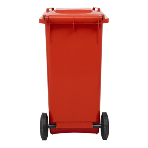 Poubelle grande capacité à 2 roues STIER, 120 l, rouge, lxPxH 475x550x930 mm