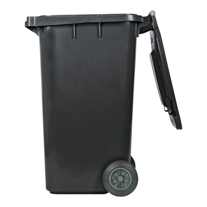 Poubelle grande capacité à 2 roues STIER, 240 l, grise, lxPxH 576x720x1 067 mm
