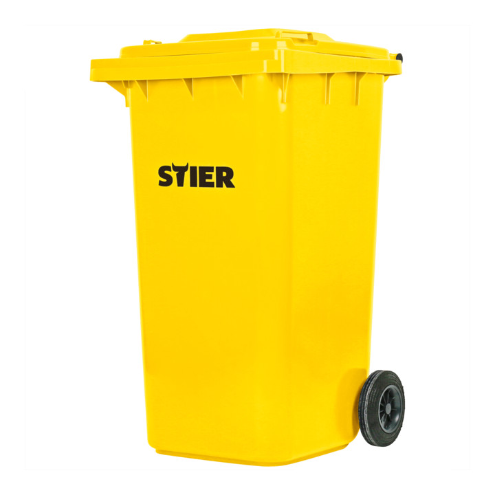 Set STIER Ouvre-couvercle à pédale pour conteneur à déchets 240 l + STIER Conteneur à déchets 2 roues 240 l jaune