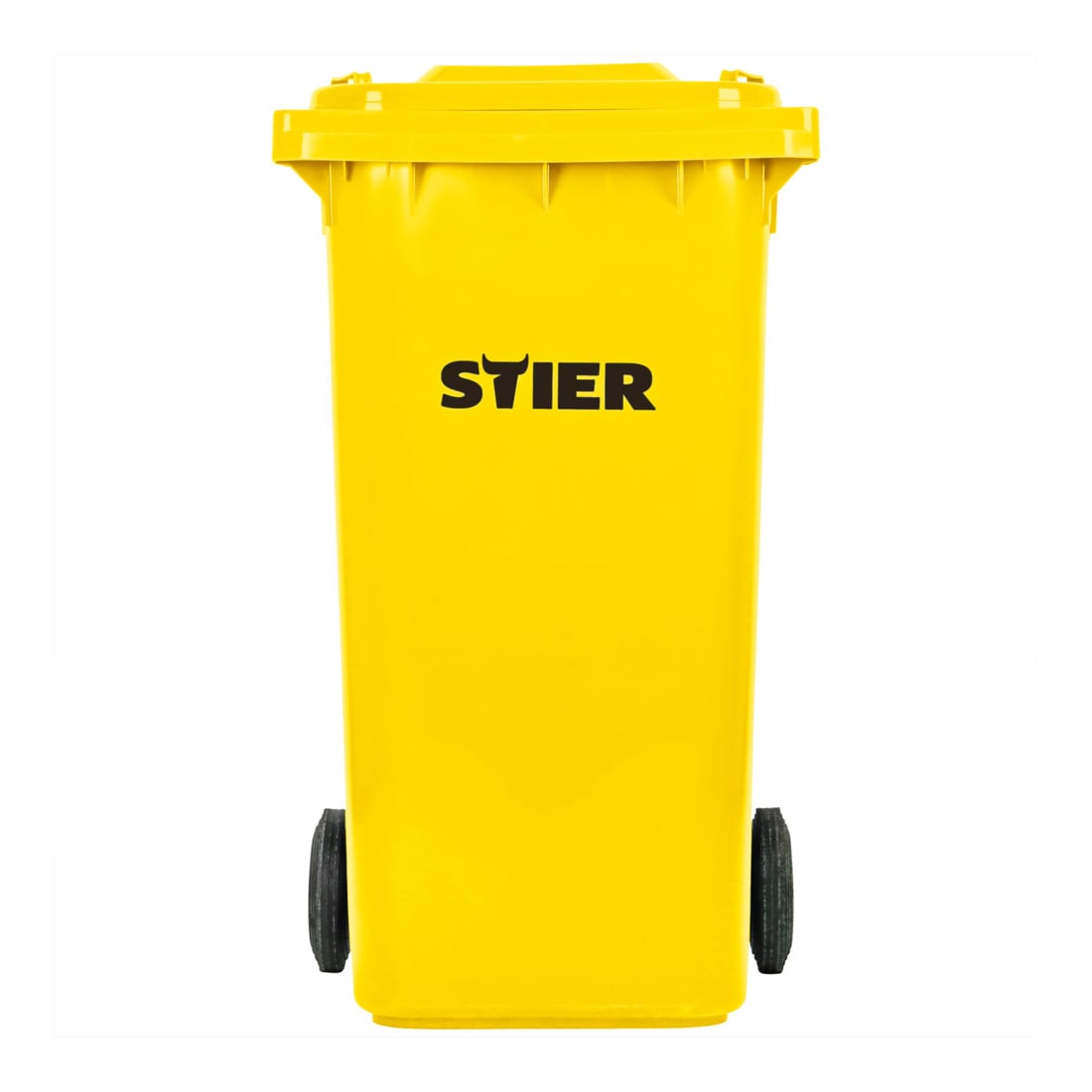 Poubelle grande capacité à 2 roues STIER, 240 l, jaune, lxPxH 576x720x1 067 mm