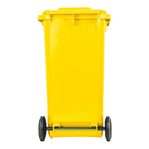 Poubelle grande capacité à 2 roues STIER, 240 l, jaune, lxPxH 576x720x1 067 mm