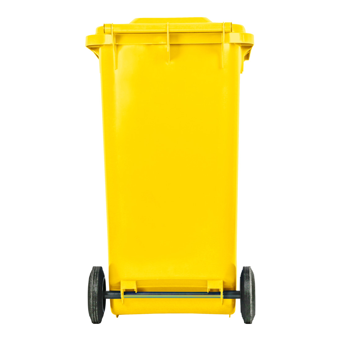 Poubelle grande capacité à 2 roues STIER, 240 l, jaune, lxPxH 576x720x1 067 mm
