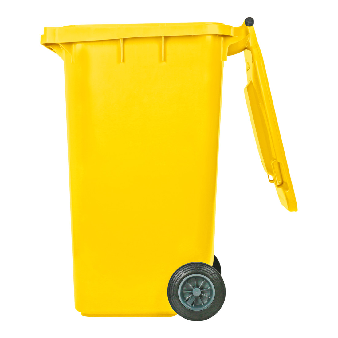 Poubelle grande capacité à 2 roues STIER, 240 l, jaune, lxPxH 576x720x1 067 mm