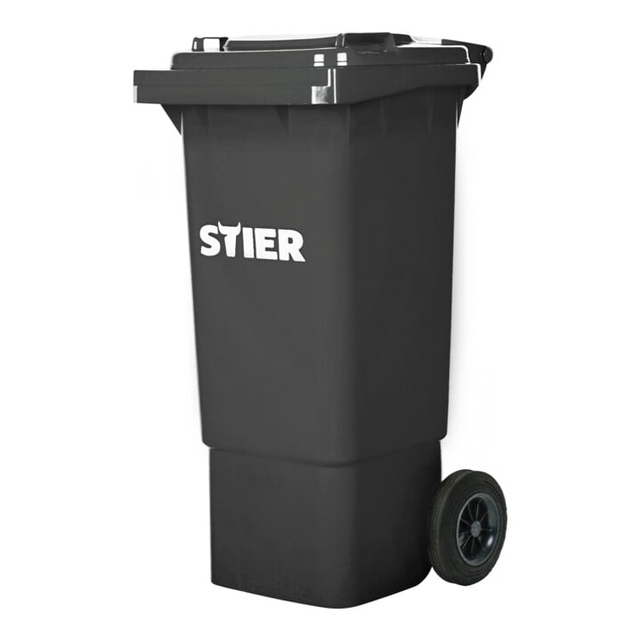 STIER 2-Rad-Müllgroßbehälter 80 l grau BxTxH 445x520x939 mm + STIER 2-Rad-Müllgroßbehälter 80 l gelb BxTxH 445x520x939 mm