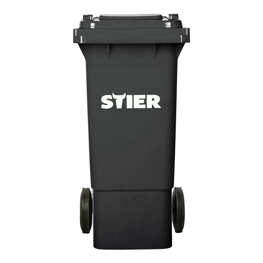 Poubelle grande capacité à 2 roues STIER, 80 l, grise, lxPxH 445x520x939 mm