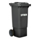 Poubelle grande capacité à 2 roues STIER, 80 l, grise, lxPxH 445x520x939 mm-5
