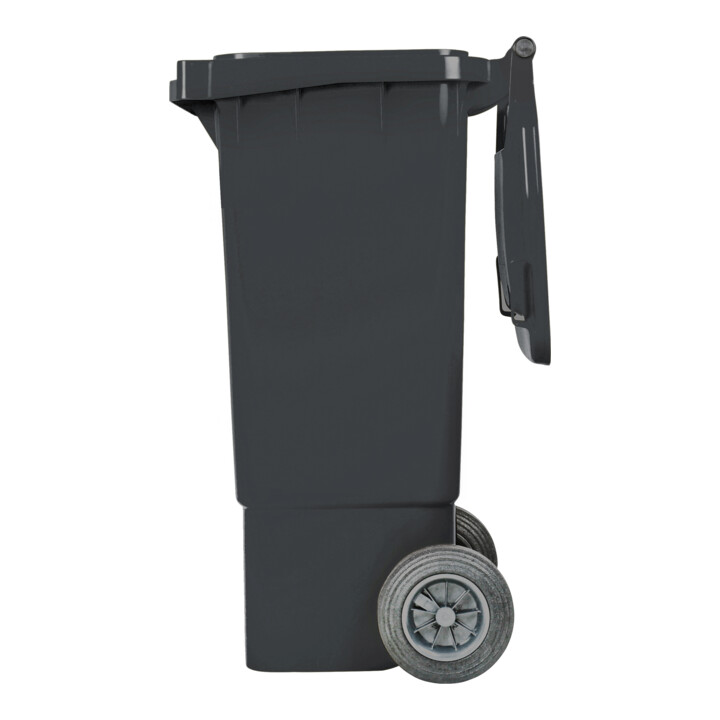 Poubelle grande capacité à 2 roues STIER, 80 l, grise, lxPxH 445x520x939 mm