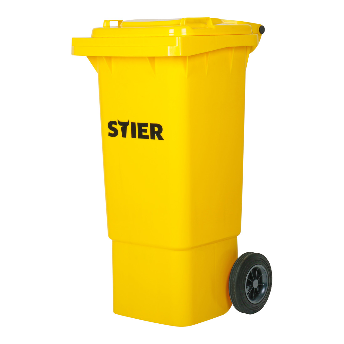 Poubelle grande capacité à 2 roues STIER, 80 l, jaune, lxPxH 445x520x939 mm