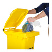 Poubelle grande capacité à 2 roues STIER, 80 l, jaune, lxPxH 445x520x939 mm-5