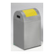 Poubelle pour matières recyclables WSG 40 R, argent avec trappe jaune Var-1