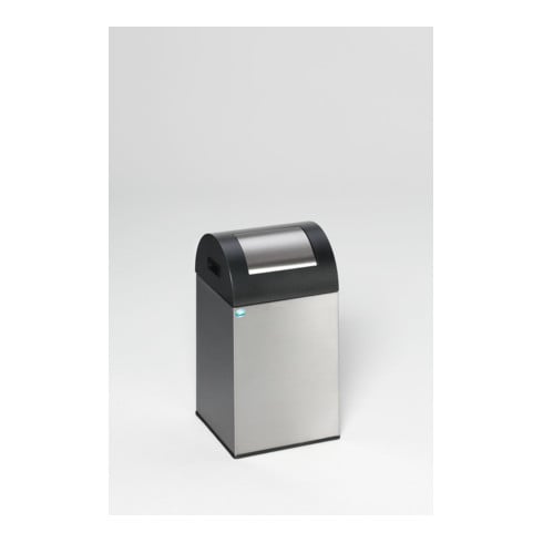 Poubelle pour matières recyclables WSG 40 R, INOX avec trappe INOX Var