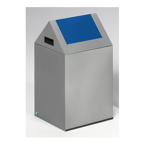 Poubelle pour matières recyclables WSG 40 S, argent avec trappe bleu Var